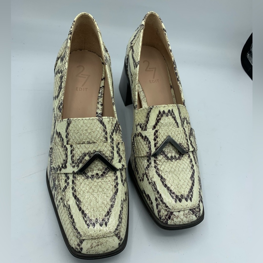 27 Edit Tayla Snakeskin Pump Heeled Loafers Womens Size 7.5M